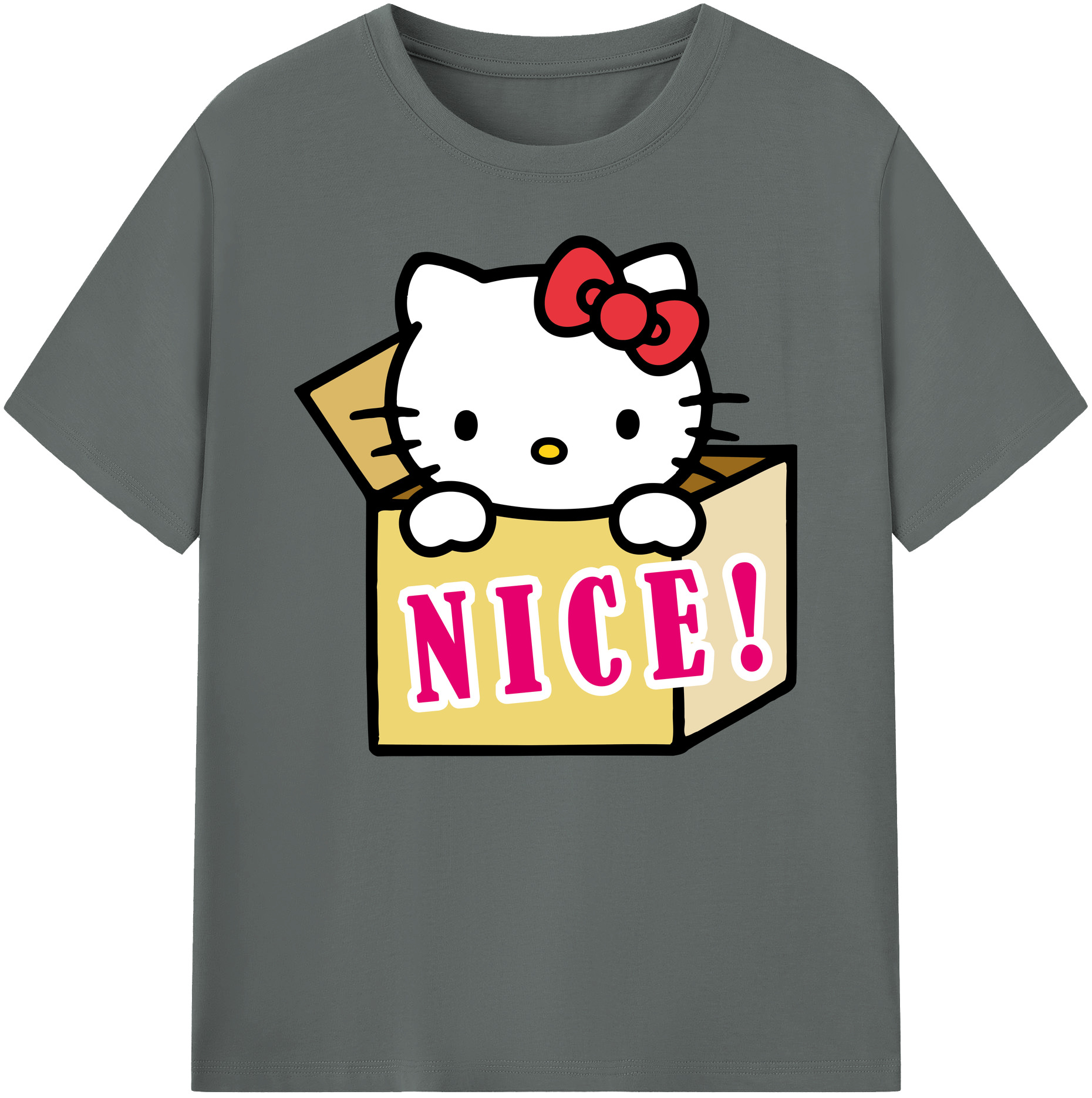 （画像用） Hello Kitty ハローキティ 綿100％ メンズ半袖Tシャツ｜肌触りやわらか＆通気性